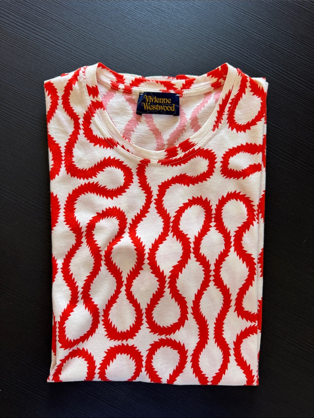 Vivienne Westwood Red Squiggle Print Tee 2018 Small